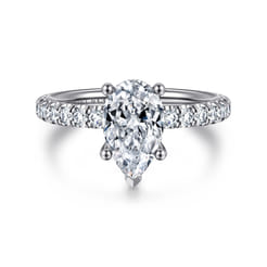 Amira - 14K White Gold Pear Shape Diamond Engagement Ring