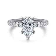 Amira - 14K White Gold Pear Shape Diamond Engagement Ring