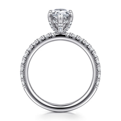 Amira - 14K White Gold Pear Shape Diamond Engagement Ring