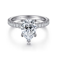 Amira - 14K White Gold Pear Shape Diamond Engagement Ring