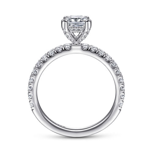 Amira - 14K White Gold Princess Cut Diamond Engagement Ring - 0.5 ct - Shot 2