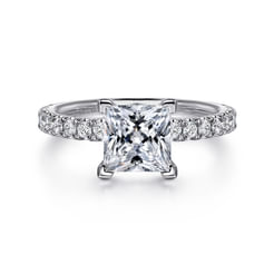 Amira - 14K White Gold Princess Cut Diamond Engagement Ring