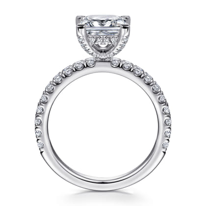 Amira - 14K White Gold Princess Cut Diamond Engagement Ring