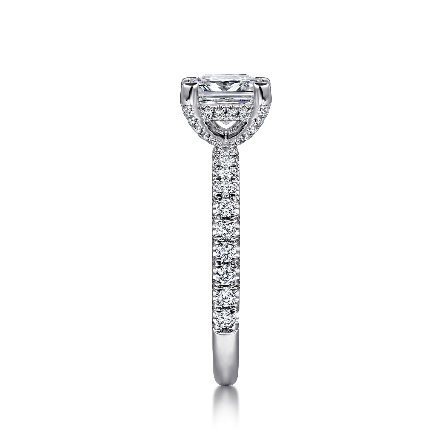 Amira - 14K White Gold Princess Cut Diamond Engagement Ring