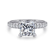 Amira - 14K White Gold Princess Cut Diamond Engagement Ring
