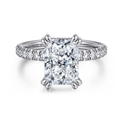 Amira - 14K White Gold Radiant Cut Diamond Engagement Ring