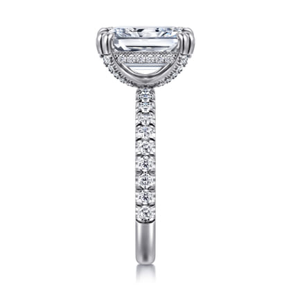 Amira - 14K White Gold Radiant Cut Diamond Engagement Ring