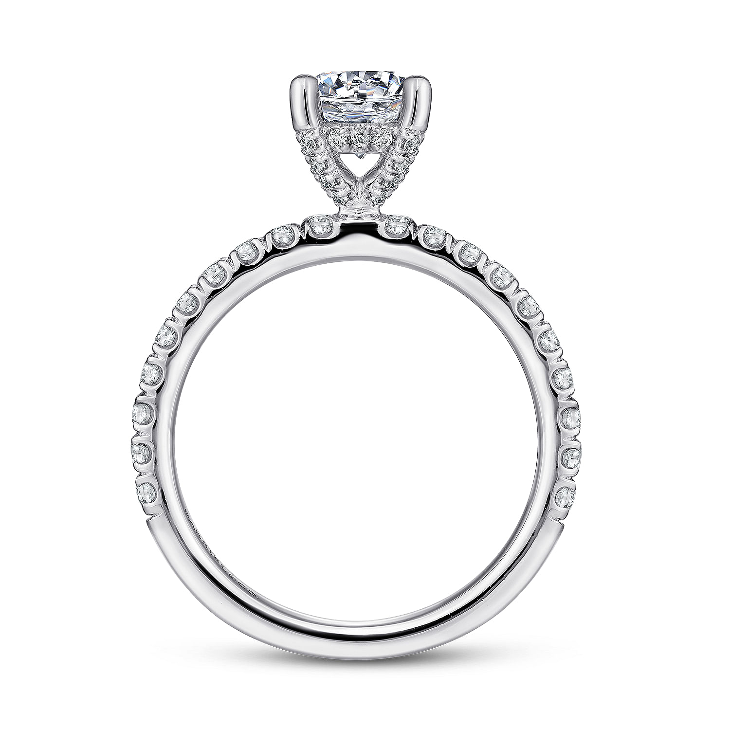 Amira - 14K White Gold Round Diamond Engagement Ring - 0.5 ct - Shot 2