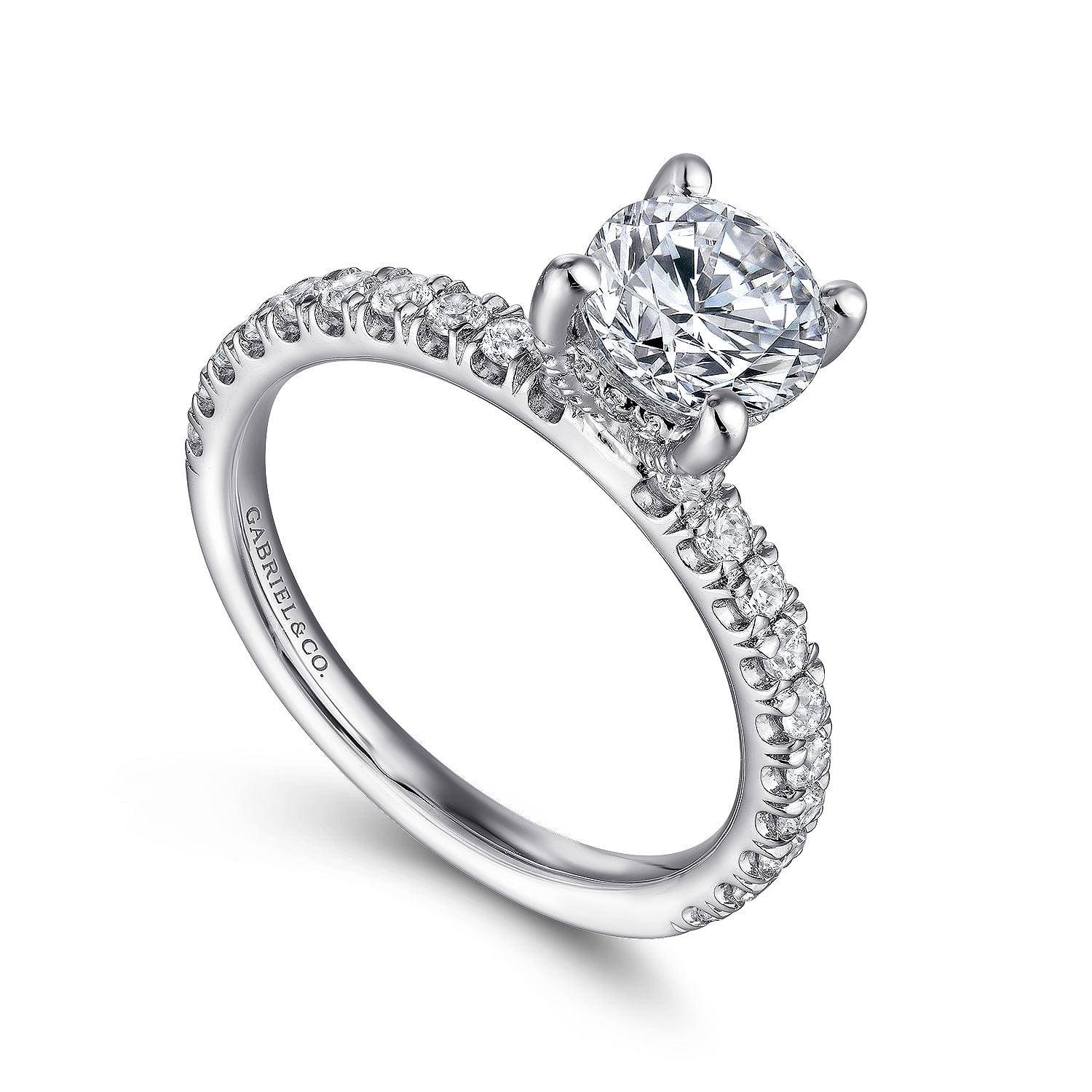Amira - 14K White Gold Round Diamond Engagement Ring - 0.5 ct - Shot 3