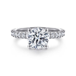 Amira - 14K White Gold Round Diamond Engagement Ring