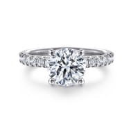Amira - 14K White Gold Round Diamond Engagement Ring