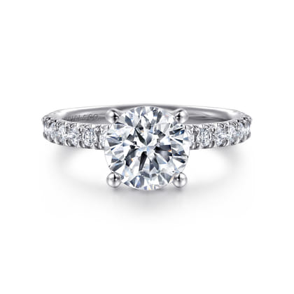 Amira - 14K White Gold Round Diamond Engagement Ring