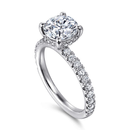 Amira - 14K White Gold Round Diamond Engagement Ring