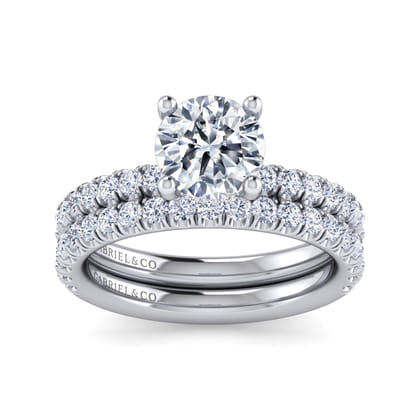 Amira - 14K White Gold Round Diamond Engagement Ring