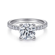 Amira - 14K White Gold Round Diamond Engagement Ring