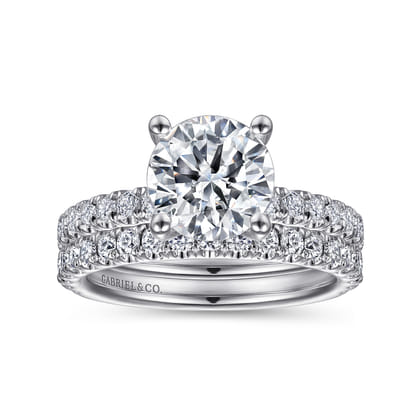 Amira - 14K White Gold Round Diamond Engagement Ring