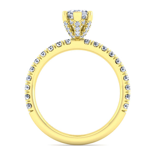 Amira - 14K Yellow Gold Marquise Shape Diamond Engagement Ring - 0.51 ct - Shot 2