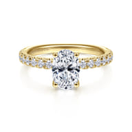 Amira - 14K Yellow Gold Oval Diamond Engagement Ring
