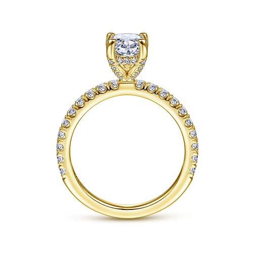 Amira - 14K Yellow Gold Oval Diamond Engagement Ring - 0.5 ct - Shot 2
