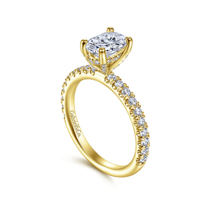 Amira - 14K Yellow Gold Oval Diamond Engagement Ring
