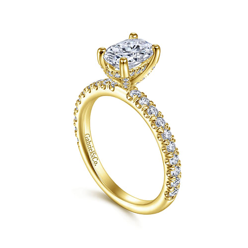 Amira - 14K Yellow Gold Oval Diamond Engagement Ring - 0.5 ct - Shot 3