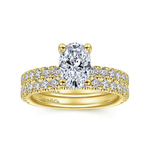 Amira - 14K Yellow Gold Oval Diamond Engagement Ring - 0.5 ct - Shot 4