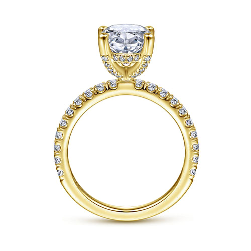 Amira - 14K Yellow Gold Oval Diamond Engagement Ring - 0.52 ct - Shot 2