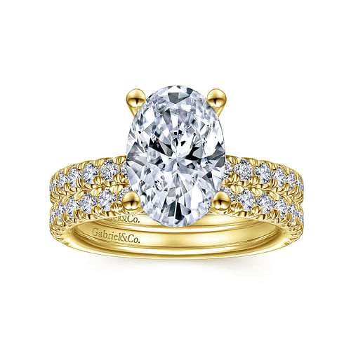 Amira - 14K Yellow Gold Oval Diamond Engagement Ring - 0.52 ct - Shot 4