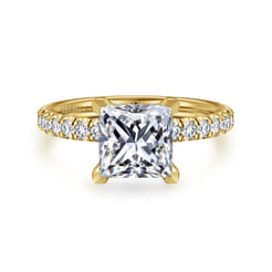 Amira - 14K Yellow Gold Princess Cut Diamond Engagement Ring