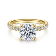 Amira - 14K Yellow Gold Round Diamond Engagement Ring