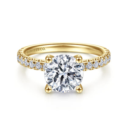 Amira - 14K Yellow Gold Round Diamond Engagement Ring