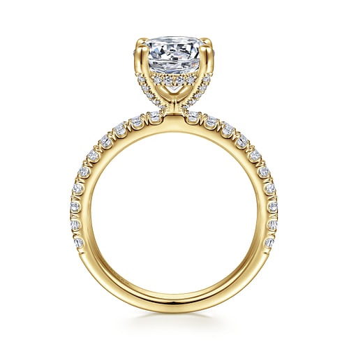 Amira - 14K Yellow Gold Round Diamond Engagement Ring - 0.52 ct - Shot 2