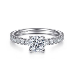 Amira - Platinum Round Diamond Engagement Ring