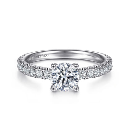 Amira - Platinum Round Diamond Engagement Ring