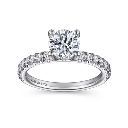 Amira - Platinum Round Diamond Engagement Ring