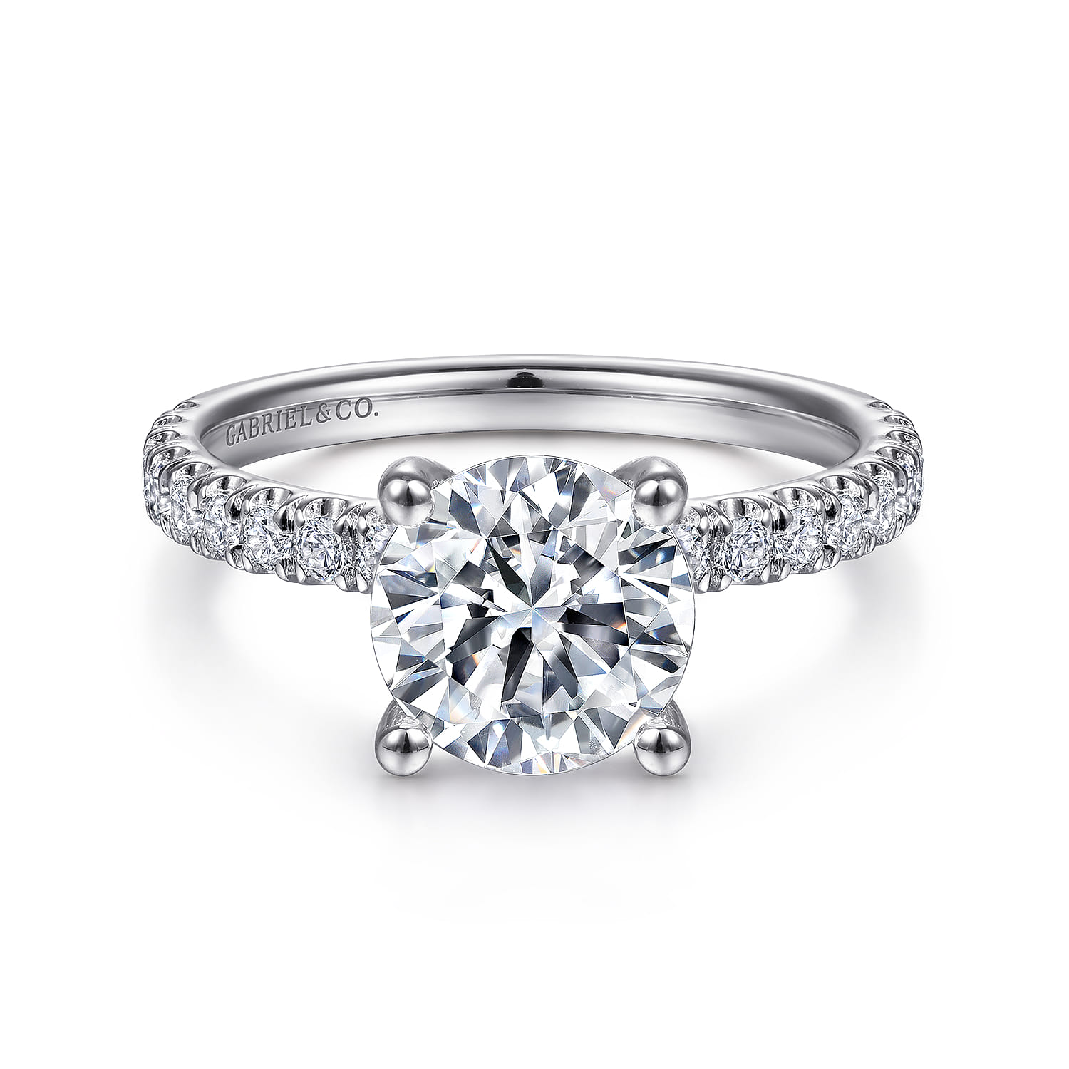 Amira - Platinum Round Diamond Engagement Ring