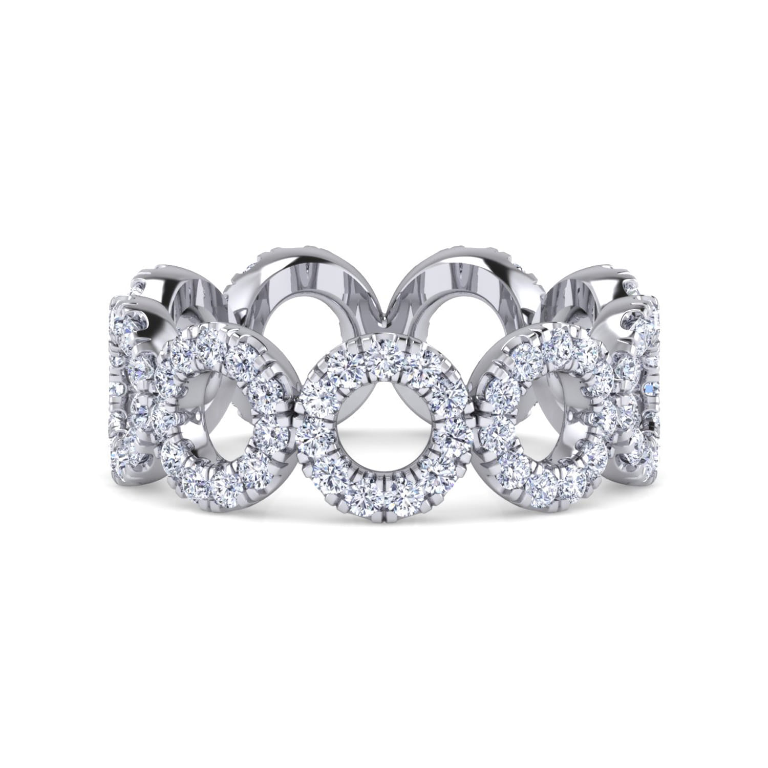 Eternity Band Wedding Ring in 14k White Gold with Round Natural Diamond at Gabriel & Co. - Shot 1