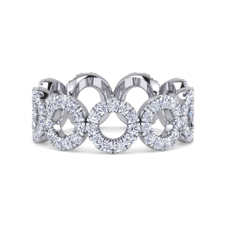 Eternity Band Wedding Ring in 14k White Gold with Round Natural Diamond at Gabriel & Co. - Shot 1