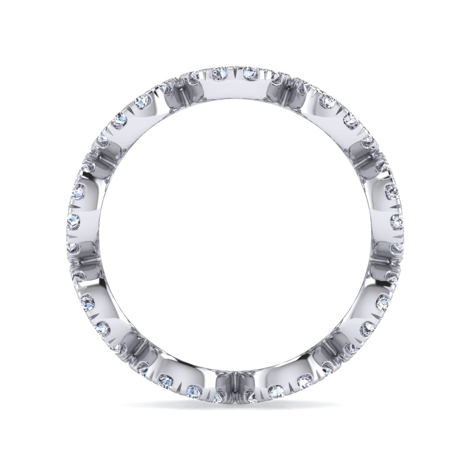 Eternity Band Wedding Ring in 14k White Gold with Round Natural Diamond at Gabriel & Co. - Shot 2