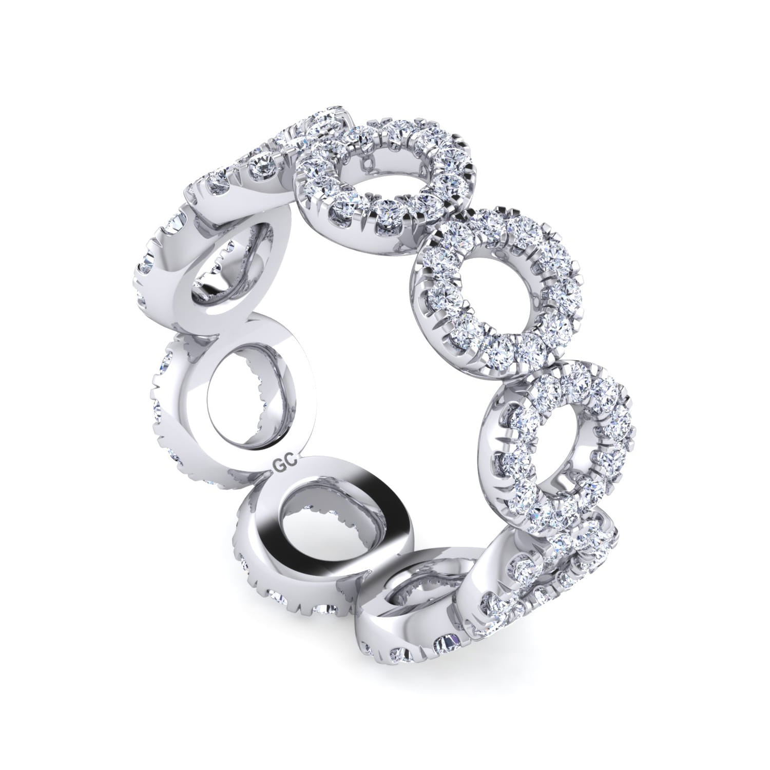 Eternity Band Wedding Ring in 14k White Gold with Round Natural Diamond at Gabriel & Co. - Shot 3