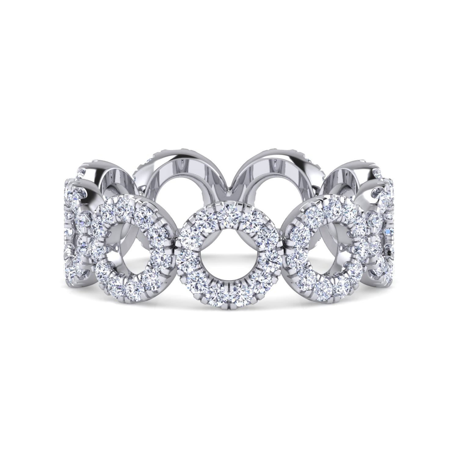Eternity Band Wedding Ring in 14k White Gold with Round Natural Diamond at Gabriel & Co. - Shot 1