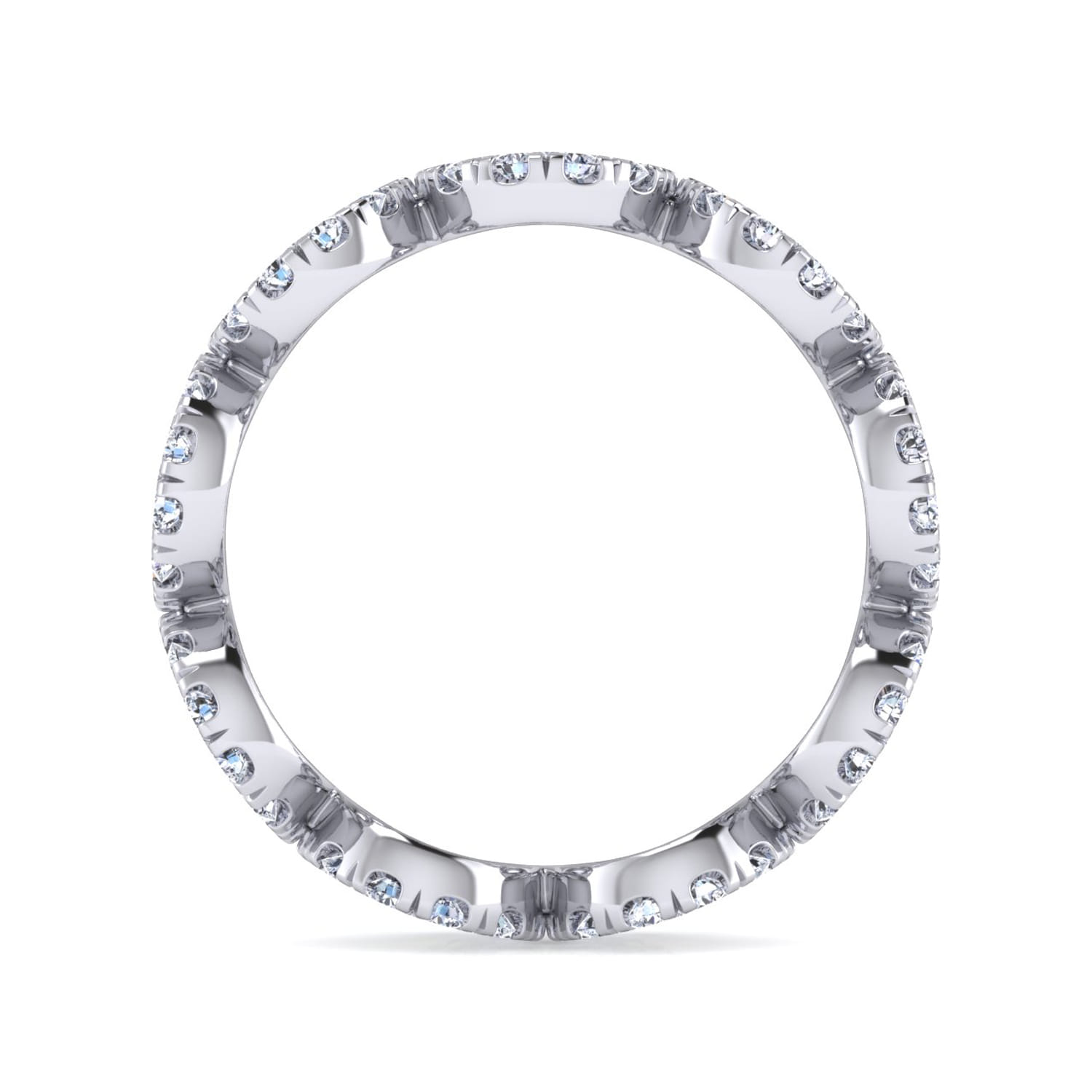 Eternity Band Wedding Ring in 14k White Gold with Round Natural Diamond at Gabriel & Co. - Shot 2