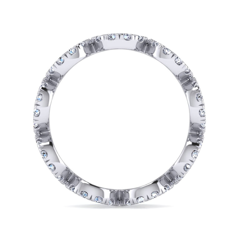 Eternity Band Wedding Ring in 14k White Gold with Round Natural Diamond at Gabriel & Co. - Shot 2