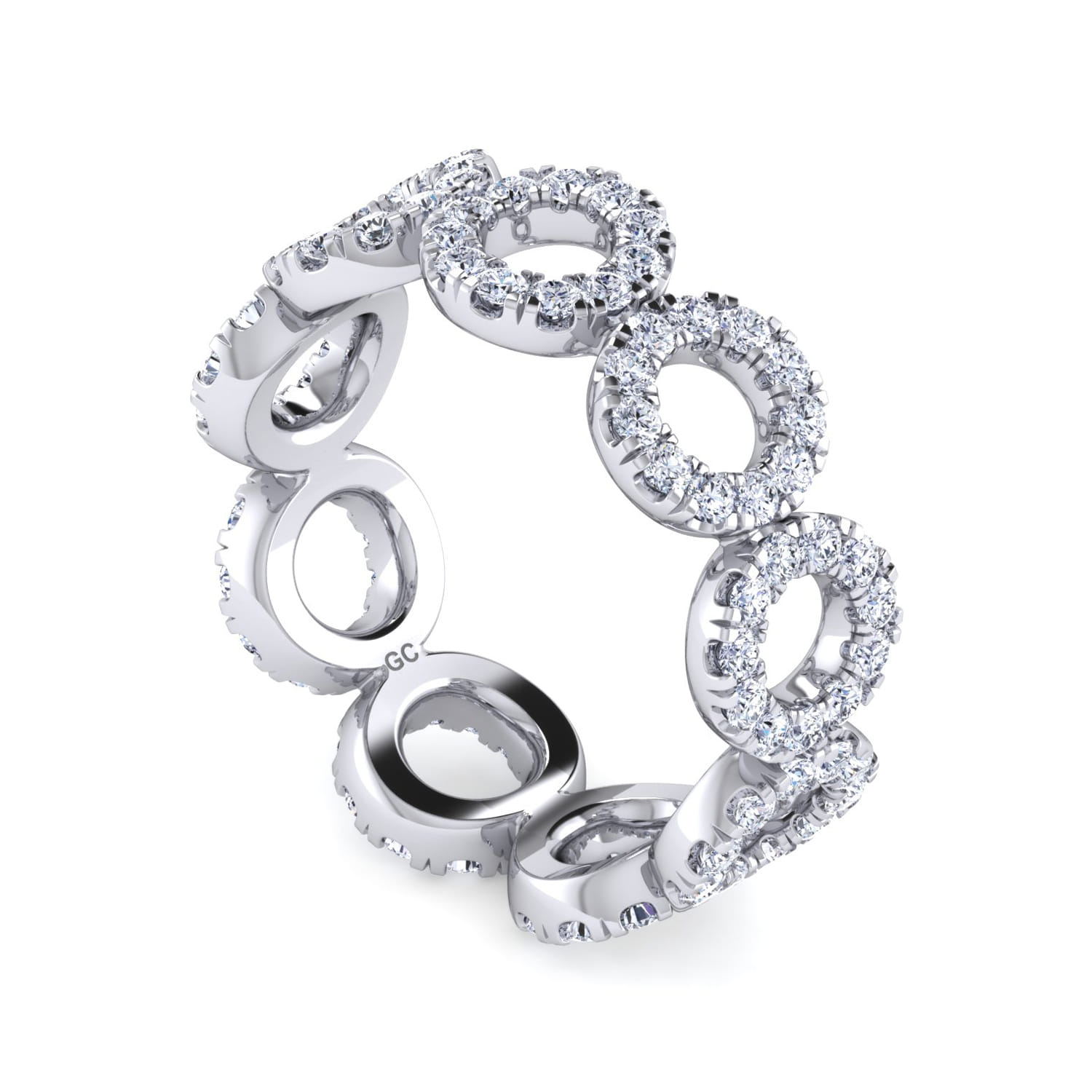 Eternity Band Wedding Ring in 14k White Gold with Round Natural Diamond at Gabriel & Co. - Shot 3
