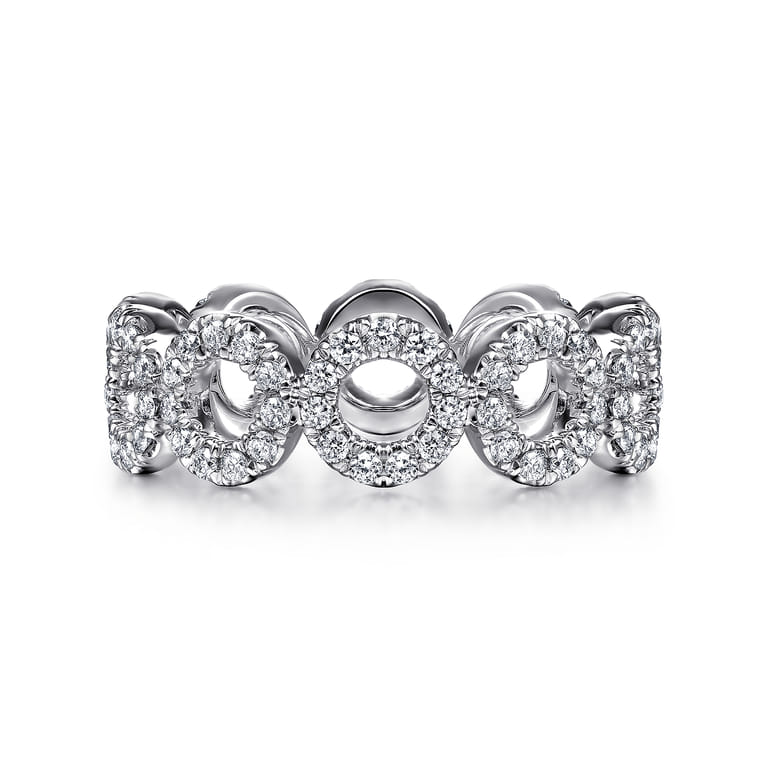 Eternity Band Wedding Ring in 14k White Gold with Round Natural Diamond at Gabriel & Co. - Shot 1