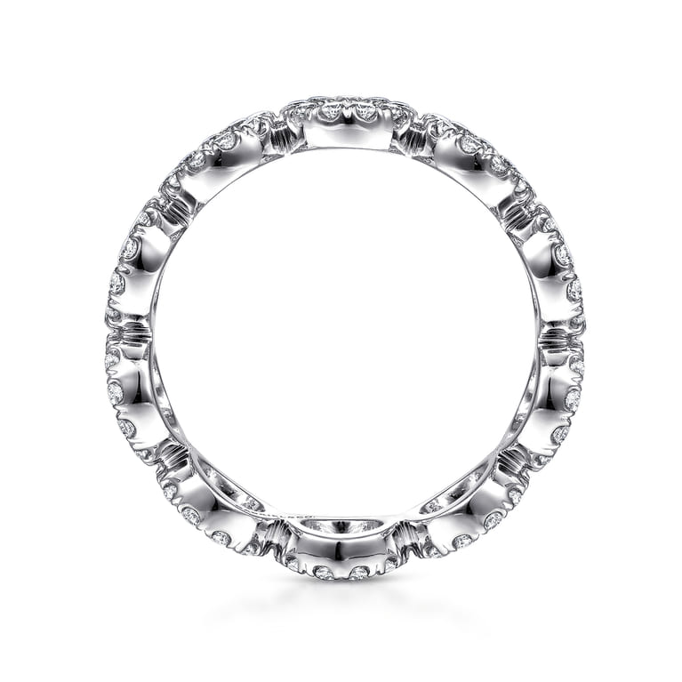 Eternity Band Wedding Ring in 14k White Gold with Round Natural Diamond at Gabriel & Co. - Shot 2