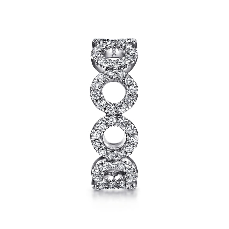 Eternity Band Wedding Ring in 14k White Gold with Round Natural Diamond at Gabriel & Co. - Shot 4