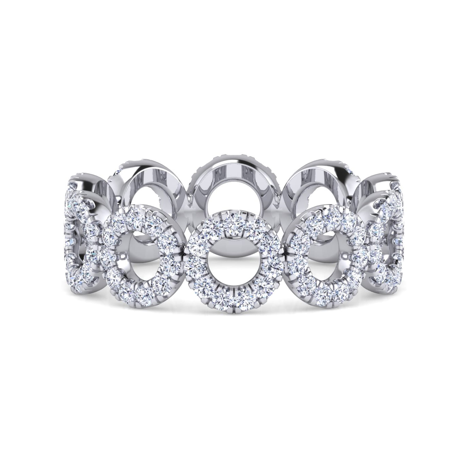 Eternity Band Wedding Ring in 14k White Gold with Round Natural Diamond at Gabriel & Co. - Shot 1