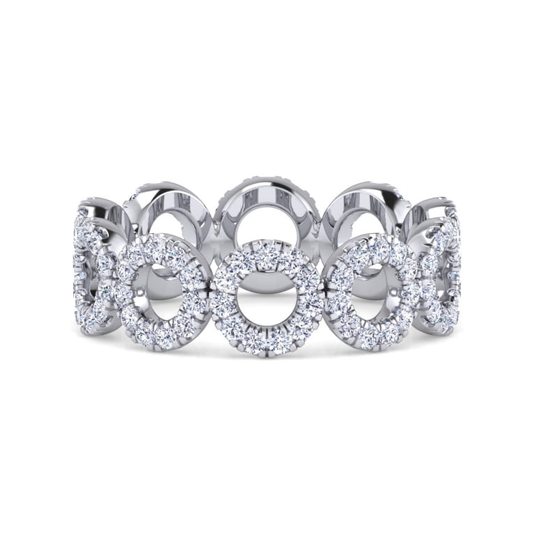 Eternity Band Wedding Ring in 14k White Gold with Round Natural Diamond at Gabriel & Co. - Shot 1