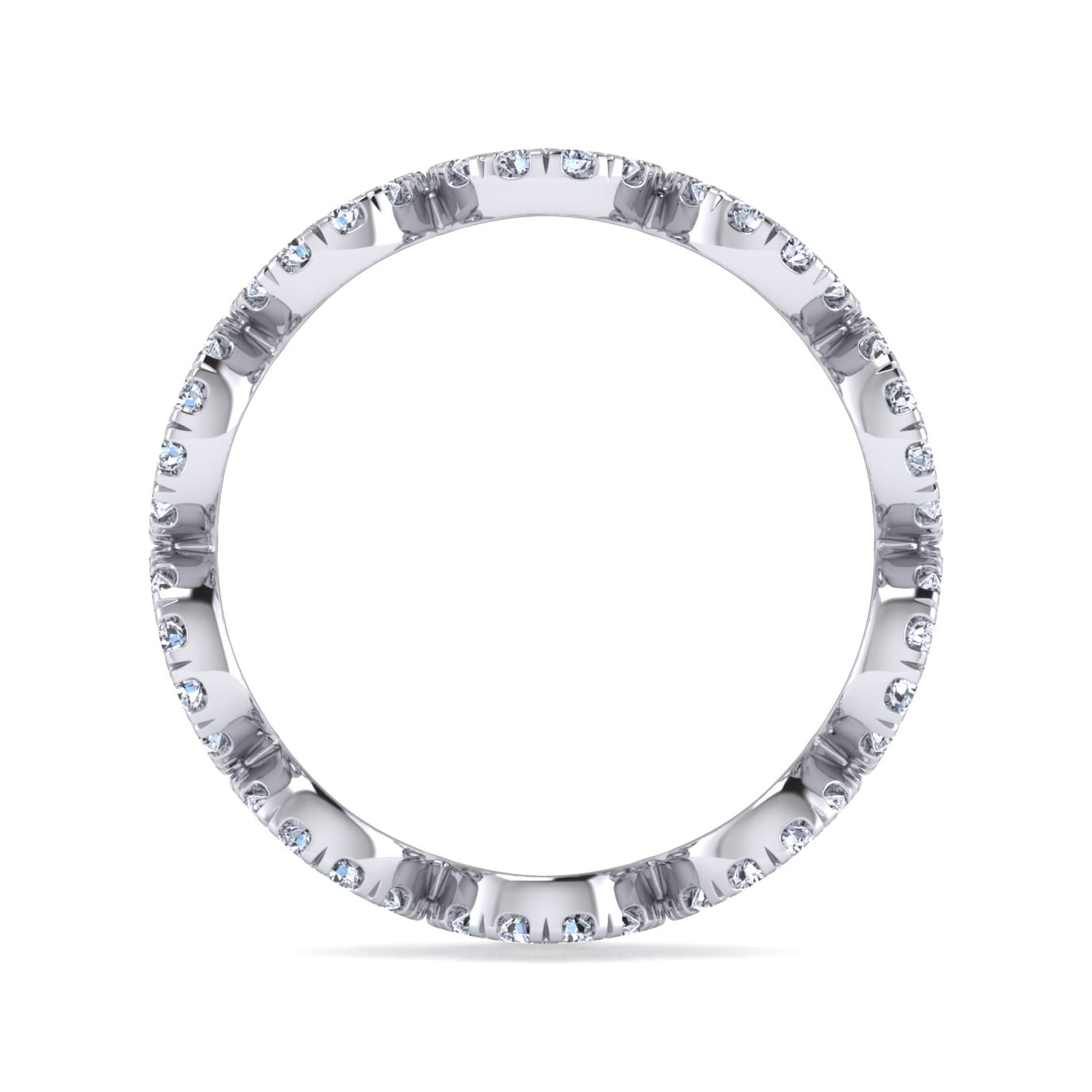 Eternity Band Wedding Ring in 14k White Gold with Round Natural Diamond at Gabriel & Co. - Shot 2